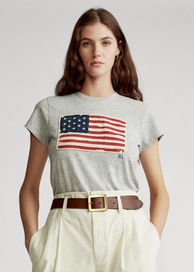 Dámské Tričko Polo Ralph Lauren Flag Jersey Graphic - 95203-OBZJ